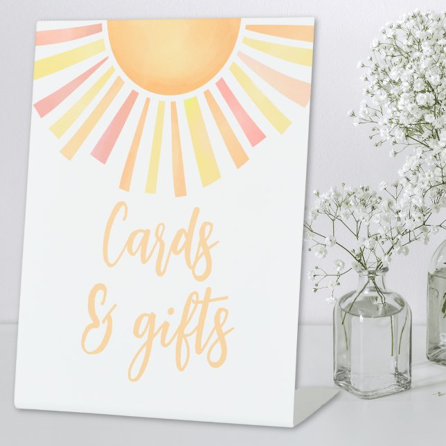 Sunshine Boho Sun Baby Shower Cards And Gifts Pedestal Sign (Sunshine Boho Sun Baby Shower Cards And Gifts Pedestal Sign)