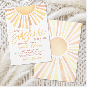 Sunshine Boho Sun Baby Shower Invitation