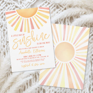 Sunshine Boho Sun Baby Shower Invitation