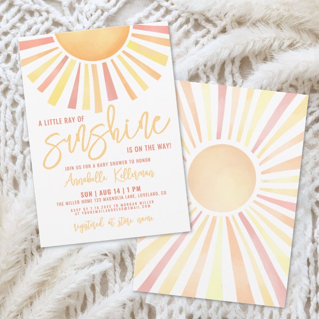 Sunshine Boho Sun Baby Shower Invitation (Sunshine Boho Sun Baby Shower Invitation)