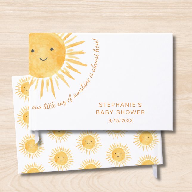 Sunshine Boho Sun Gender-Neutral Baby Shower Guest Book (Creator Uploaded)