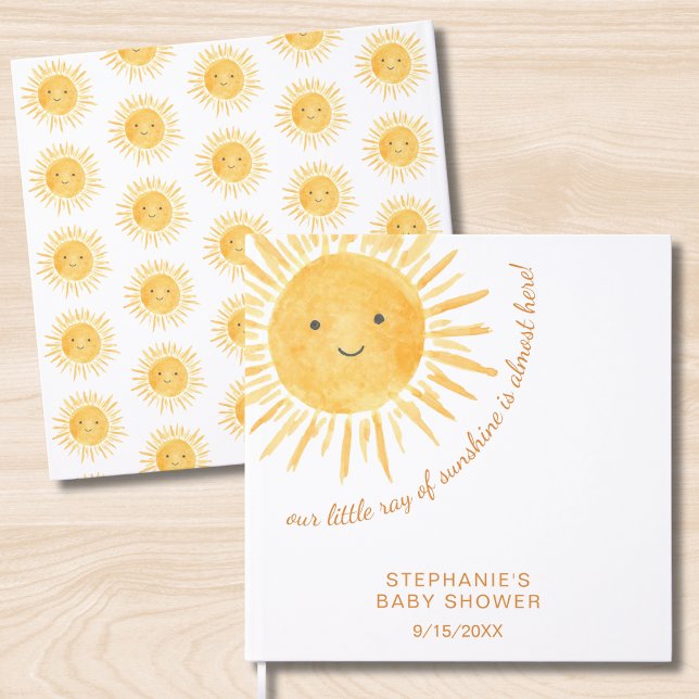 Sunshine Boho Sun Gender-Neutral Baby Shower Guest Book (Creator Uploaded)