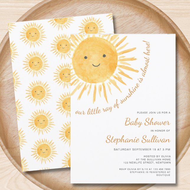 Sunshine Boho Sun Gender-Neutral Baby Shower Invitation (Creator Uploaded)