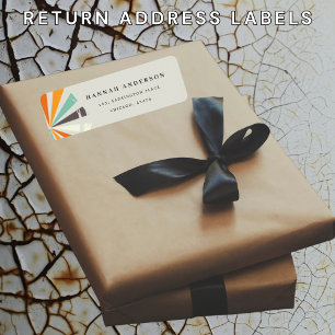 Sunshine boho yellow blue orange Return Address  Label