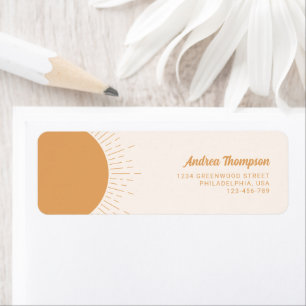 Sunshine Boho Yellow Return Address Label