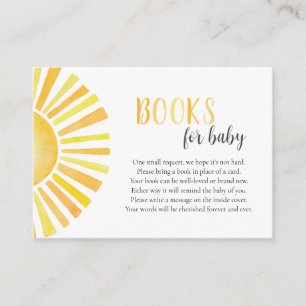 Sunshine books for baby, sun Baby Shower Enclosure Card