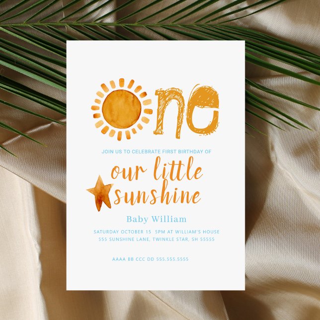 Sunshine Boys 1st Birthday  Invitation (Creator Uploaded)