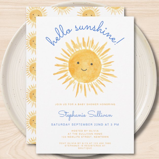 Sunshine Boy's Baby Shower  Invitation (Creator Uploaded)