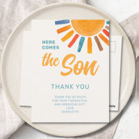 Sunshine Boy's Baby Shower Thank You