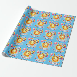 Sunshine Custom Name Happy Birthday  Wrapping Paper