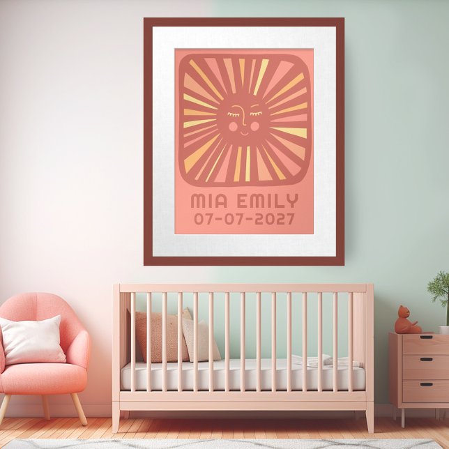 Sunshine Cute Sun CUSTOM BABY NAME BIRTHDAY Art Poster (Sunshine Cute Sun CUSTOM BABY NAME BIRTHDAY Art Poster
)