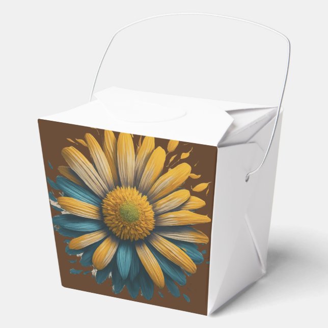 Sunshine Daisy  radiant  design cap Favour Box (Front)