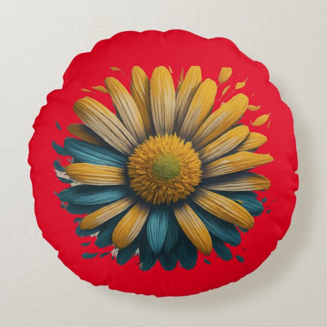 Sunshine Daisy Round Cushion (Front)