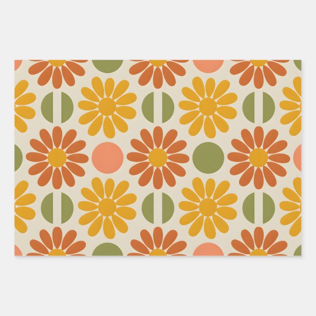 Sunshine Daisy Wrapping Paper Sheet (Front)