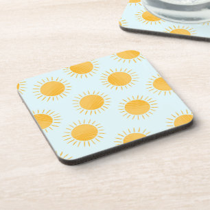 Sunshine Doodle Day Pattern Coaster