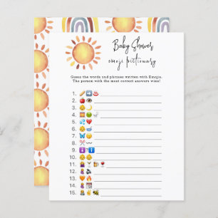 Sunshine Emoji picture game baby shower