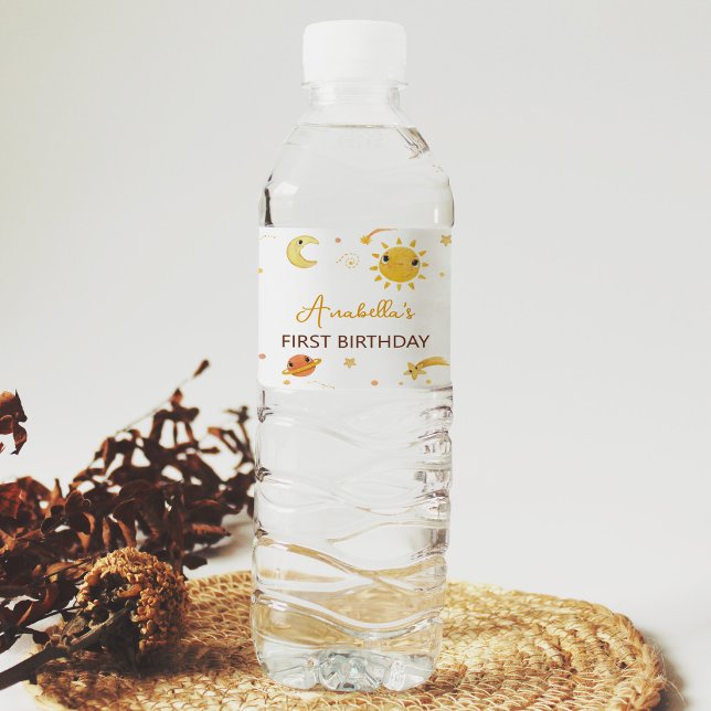Sunshine First Trip Water Bottle Label Birthday (Creator Uploaded)
