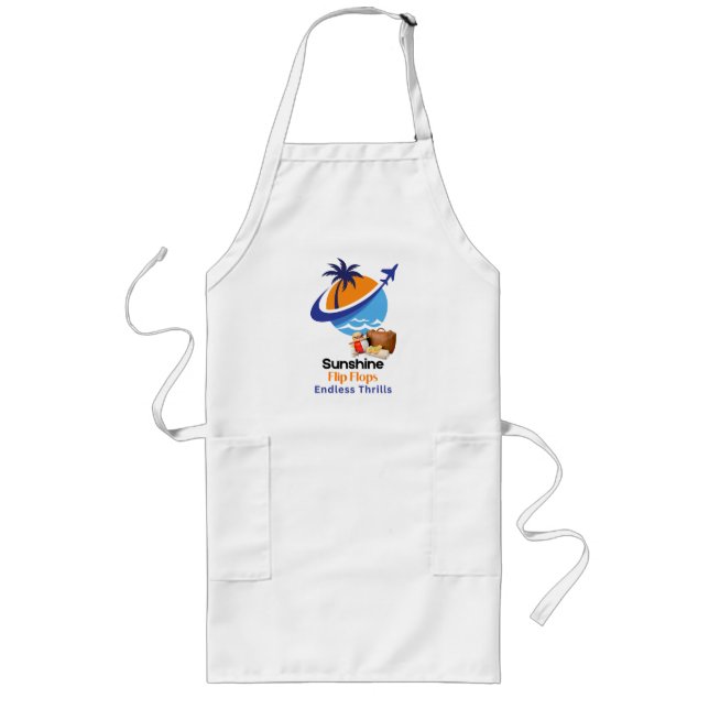 Sunshine, Flip Flops, Endless Thrills Long Apron (Front)