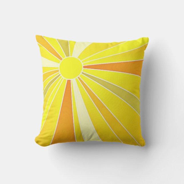 Sunshine/Floral Pattern Reversible Outdoor Cushion (Front)