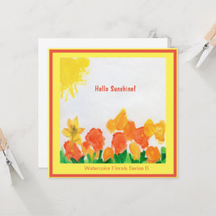 Sunshine Floral Watercolor Invitation