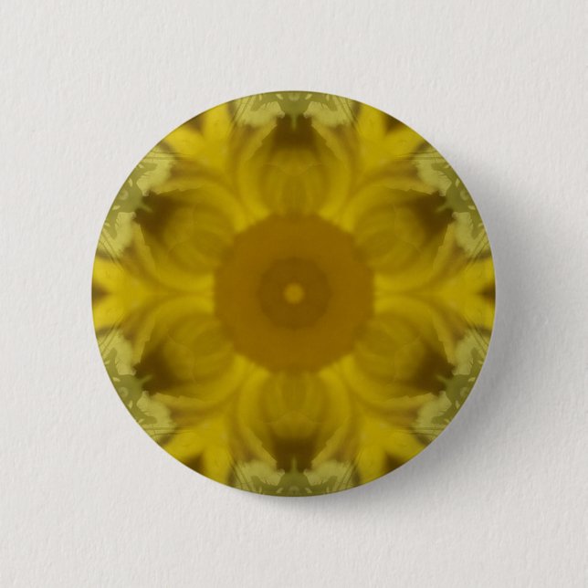 Sunshine Flower Burst Golden 6 Cm Round Badge (Front)