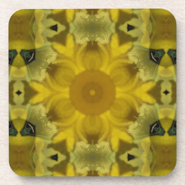 Sunshine Flower Burst Golden Coaster (Front)