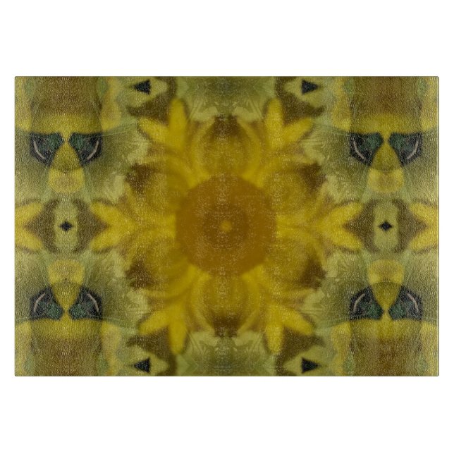 Sunshine Flower Burst Golden Cutting Board (Front)