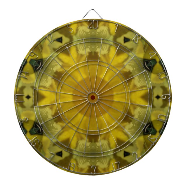 Sunshine Flower Burst Golden Dartboard (Front)