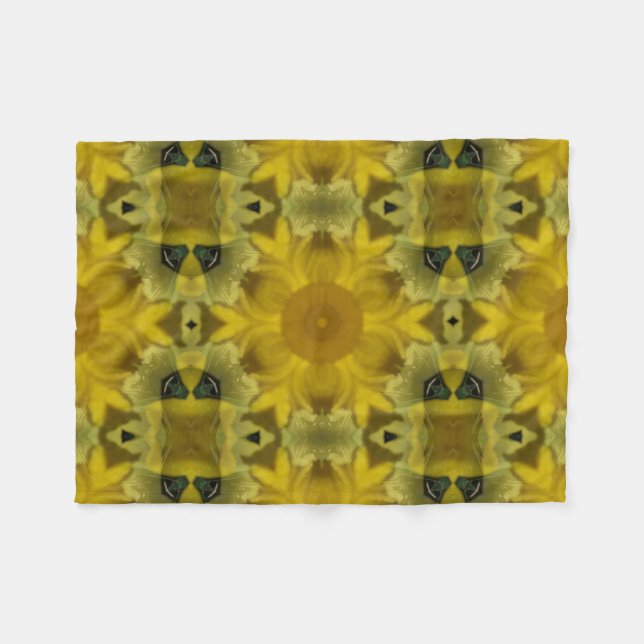 Sunshine Flower Burst Golden Fleece Blanket (Front (Horizontal))