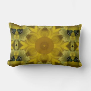 Sunshine Flower Burst Golden Lumbar Cushion