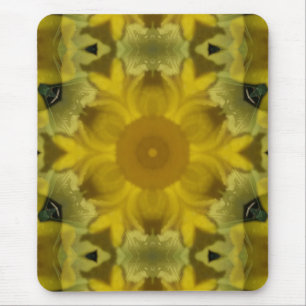 Sunshine Flower Burst Golden Mouse Pad