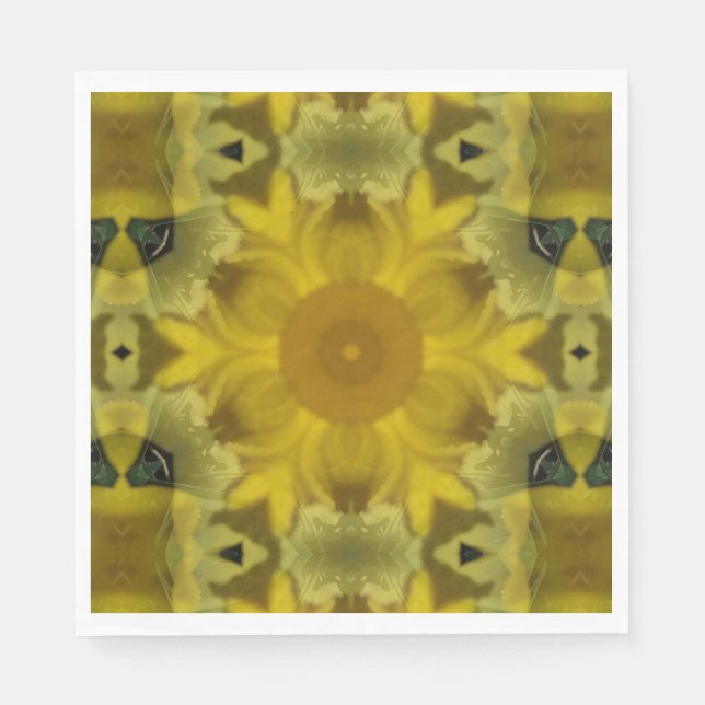 Sunshine Flower Burst Golden Napkin (Front)