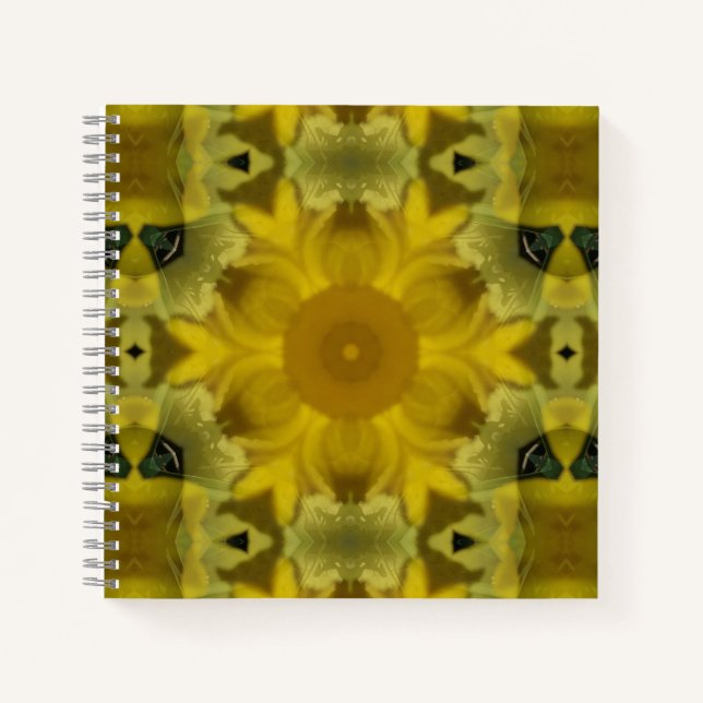 Sunshine Flower Burst Golden Notebook (Front)