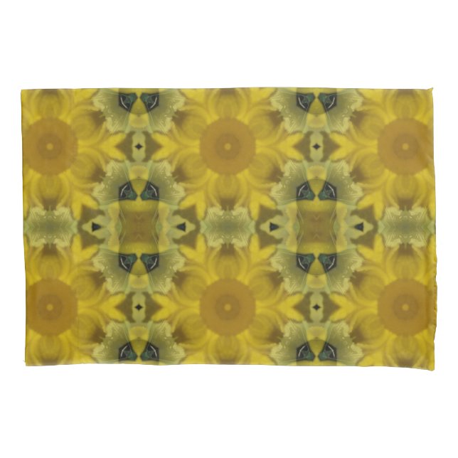 Sunshine Flower Burst Golden Pillowcase (Front)