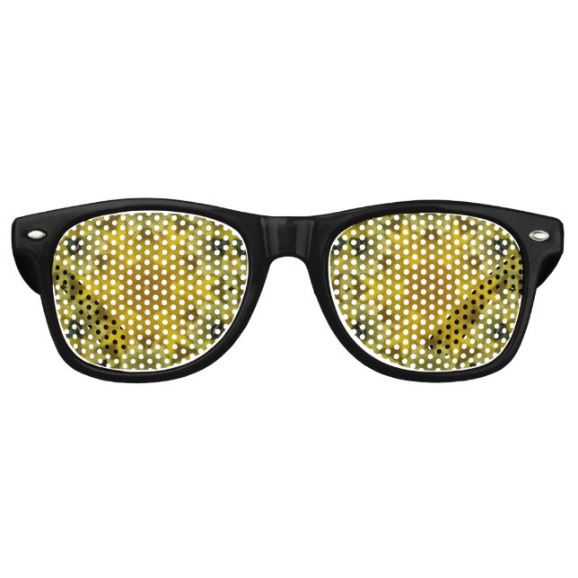 Sunshine Flower Burst Golden Retro Sunglasses (Front)