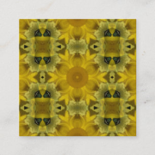 Sunshine Flower Burst Golden Square Business Card