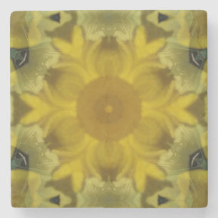 Sunshine Flower Burst Golden Stone Coaster