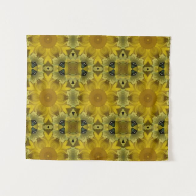 Sunshine Flower Burst Golden Tapestry (Front (Horizontal))