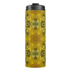 Sunshine Flower Burst Golden Thermal Tumbler