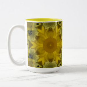 Sunshine Flower Burst Golden Two-Tone Coffee Mug