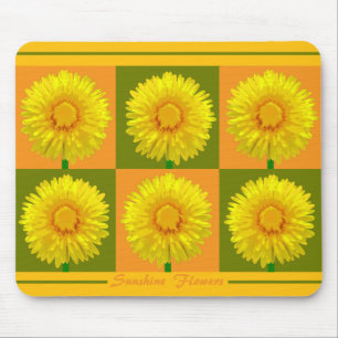 "Sunshine Flower" Chequerboard Mousepad design.