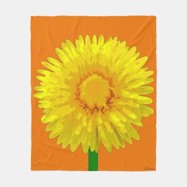 "Sunshine Flower" Fleece Blanket design. (Front)