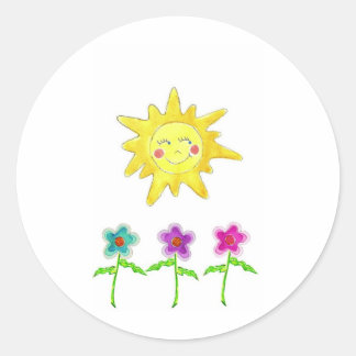 Sunshine Flowers Classic Round Sticker