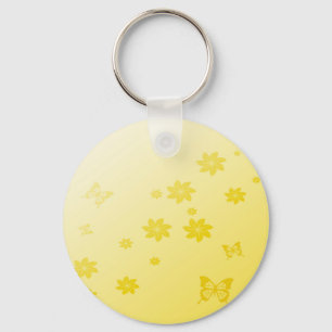 Sunshine Flowers n Butterflies Key Ring