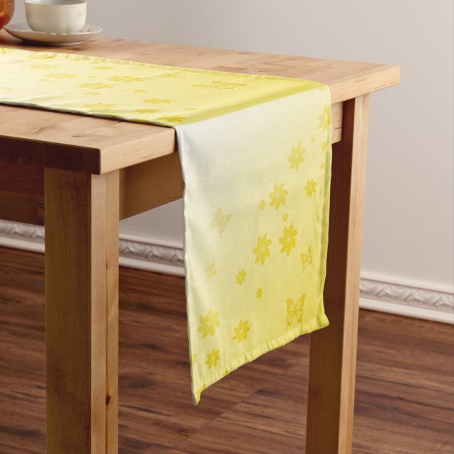 Sunshine Flowers n Butterflies Short Table Runner (In Situ)