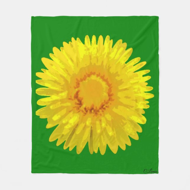 "Sunshine Flowers" Throw Blanket design. (Front)