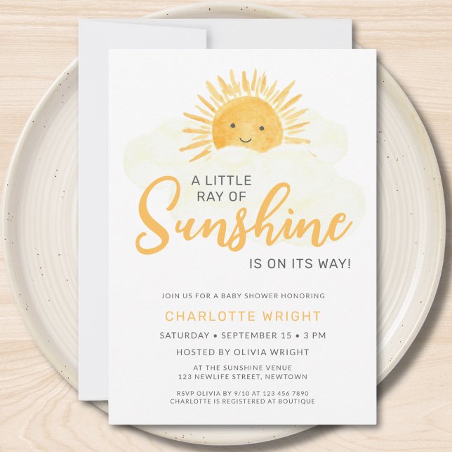 Sunshine Gender-Neutral Baby Shower Invitation (Creator Uploaded)