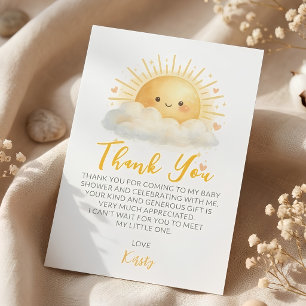 Sunshine Gender-Neutral Baby Shower Thank You Card
