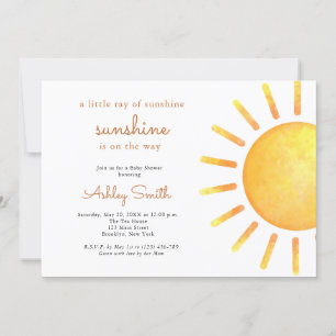 Sunshine Gender Neutral Boho Sun Baby Shower Invitation
