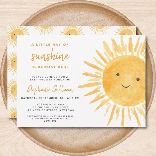 Sunshine Gender Neutral Boho Sun Baby Shower Invitation (Creator Uploaded)